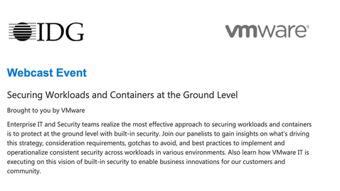 Thumbnail for entry IDG - Securing Workloads and Containers at the Ground Level