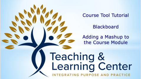Thumbnail for Adding a Mashup to the Course Module