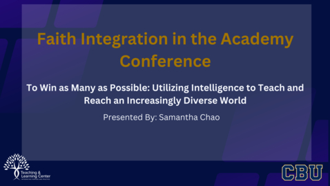 Thumbnail for To Win as Many as Possible: Utilizing Cultural Intelligence to Teach and Reach an Increasingly Diverse World  (FIA Conference 2024)
