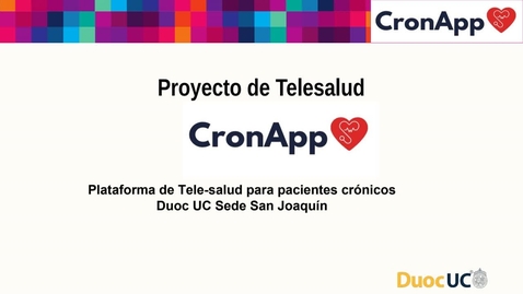 Miniatura para CronApp: Plataforma de Tele-salud para pacientes crónicos - Jornadas Duoc UC 2023