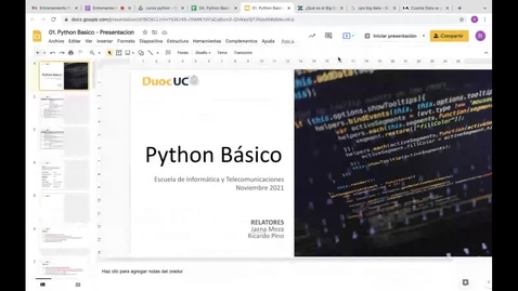 Miniatura para la entrada Sesión 1_Programación_Python Básico_Jazna Meza_Ricardo Pino_(112021)