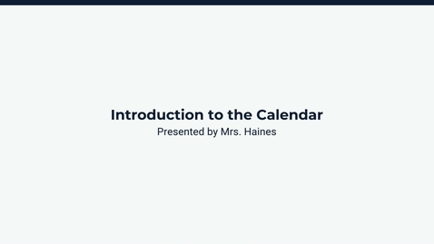 Thumbnail for Lesson 1: Calendar Introduction