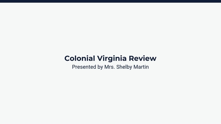 Lesson 1: Colonial Virginia Review