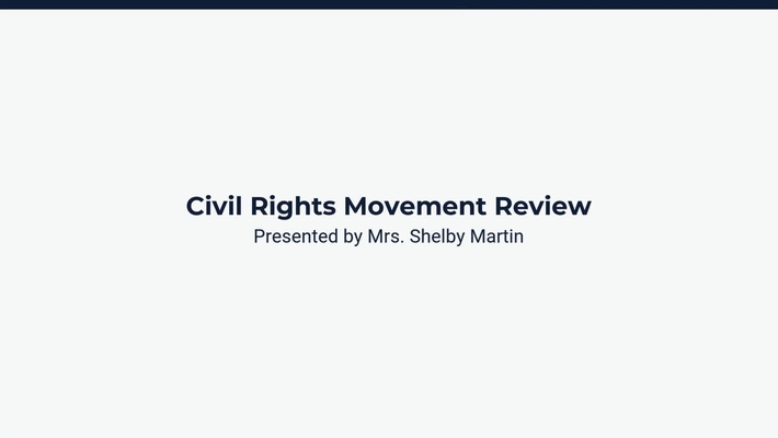 Lesson 3: Civil Rights Movement Review
