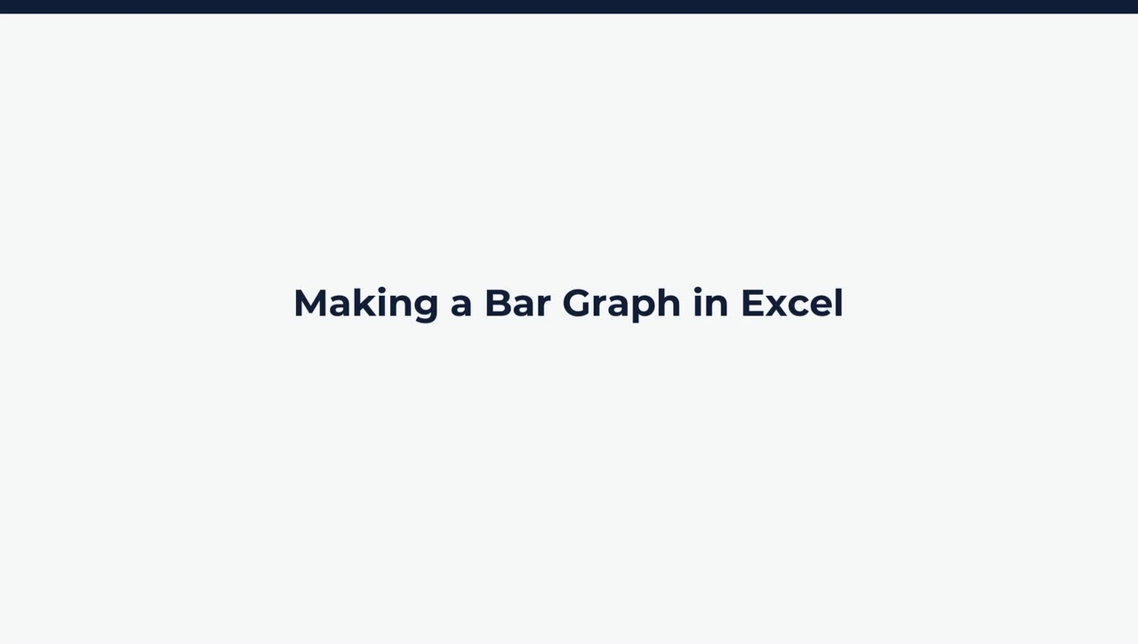 Making a Bar Graph in Excel