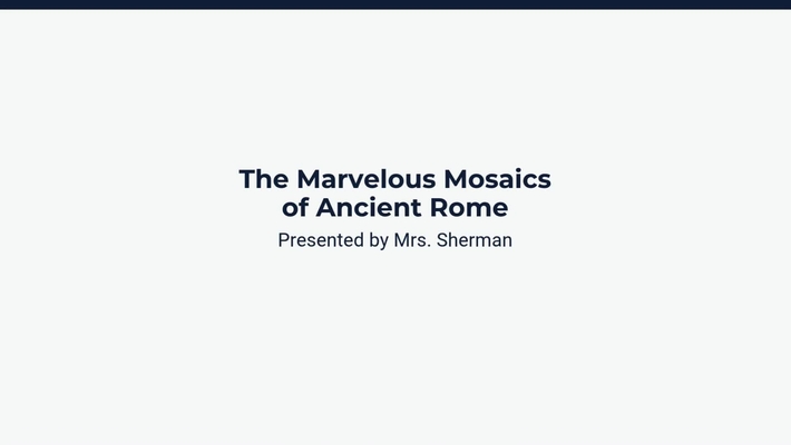 Lesson 3: Ancient Rome's Arts