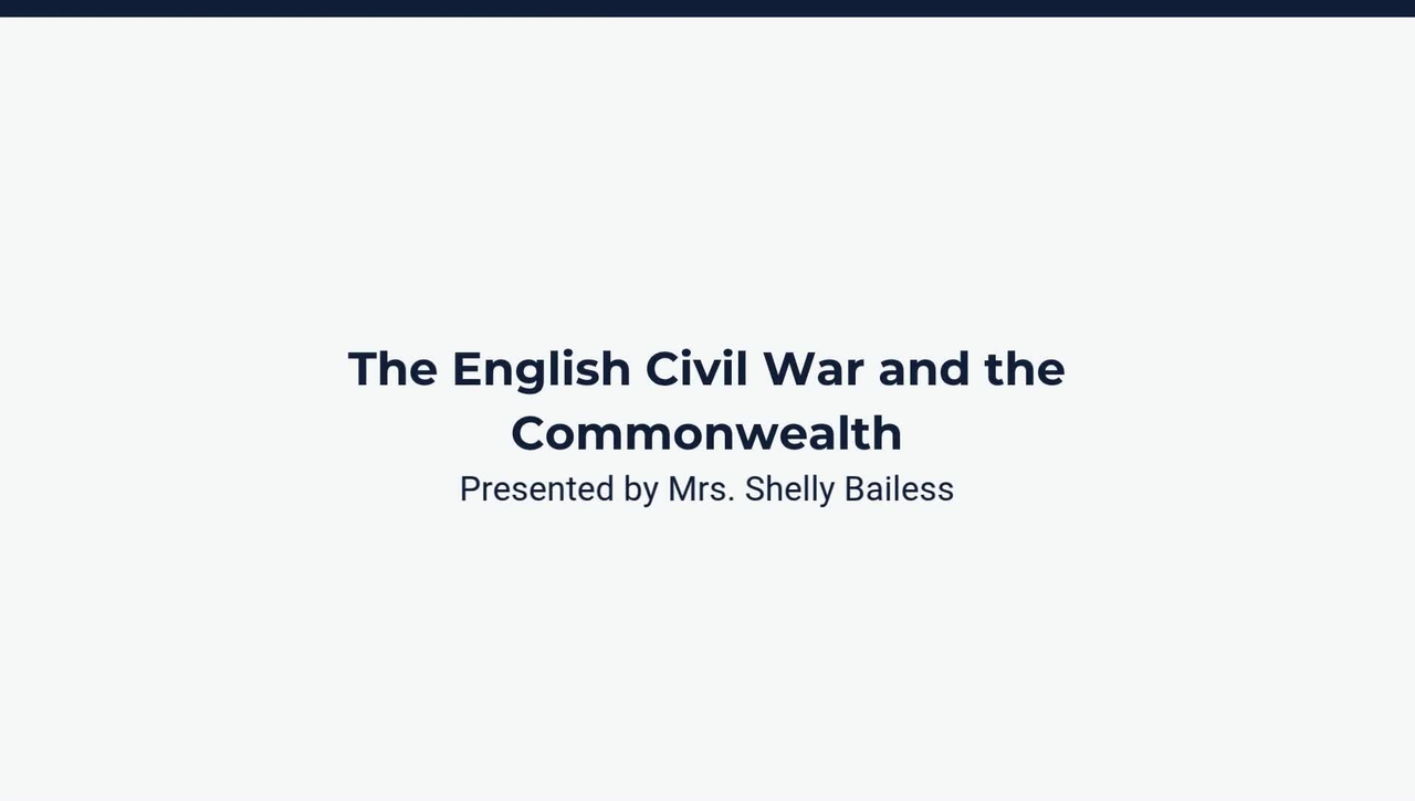 The English Civil War and the Commonwealth