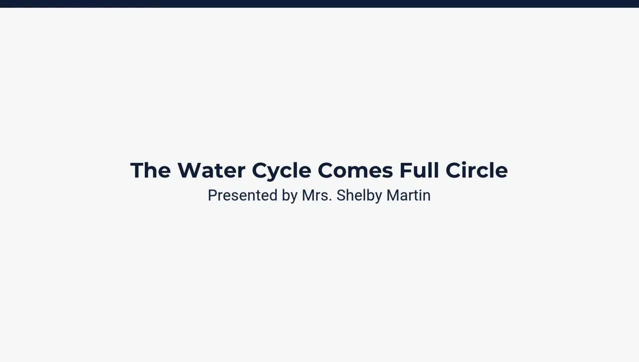 Lesson 2: The Water Cycle Comes Full Circle