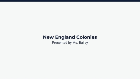 Thumbnail for Lesson 1: New England Colonies