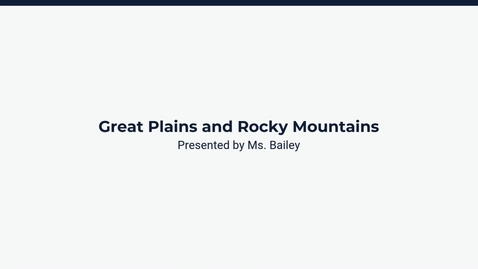 Thumbnail for Great Plains and Rocky Mountains 
