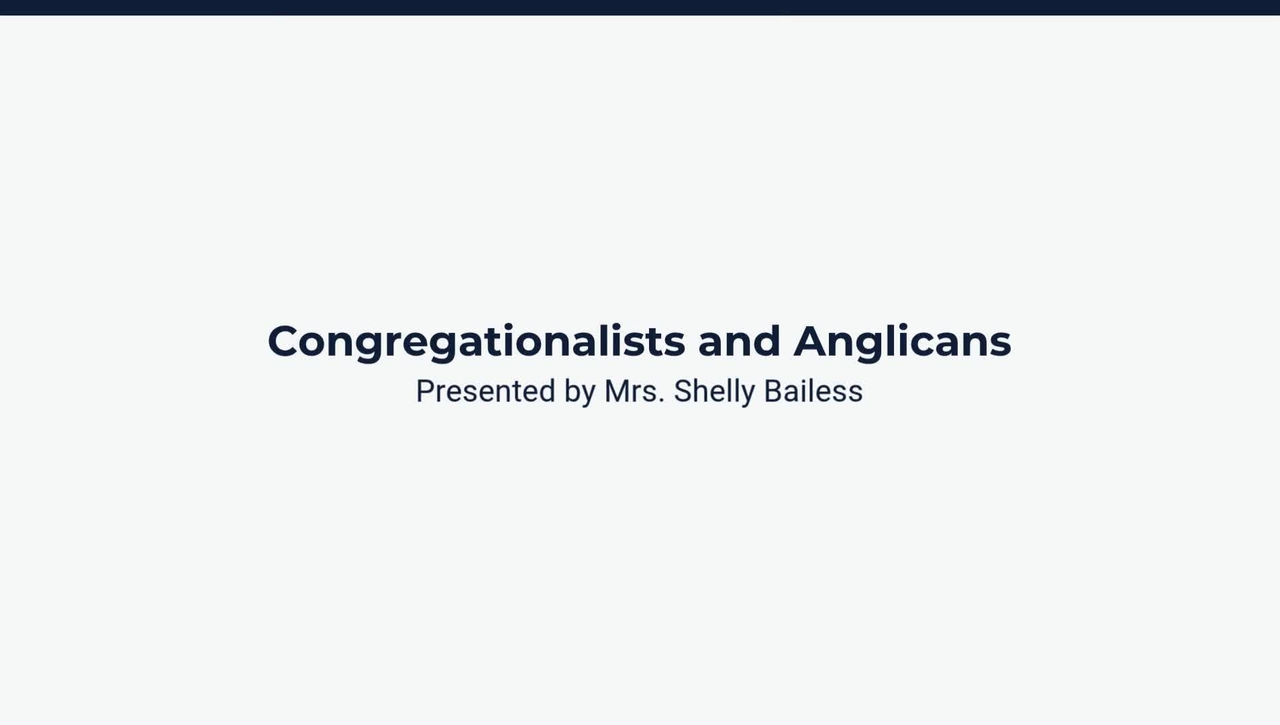 Congregationalists and Anglicans