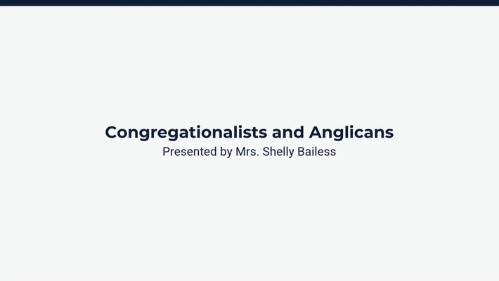 Congregationalists and Anglicans