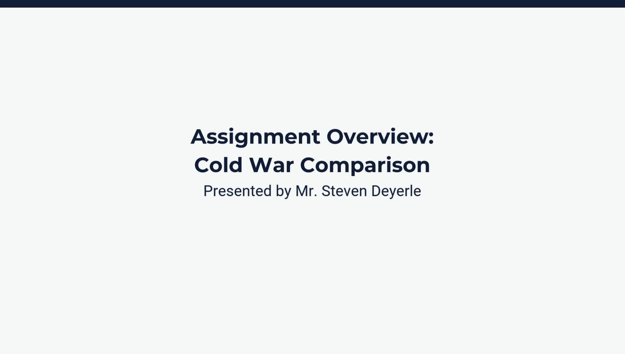 Assignment Instructions: Cold War Comparison