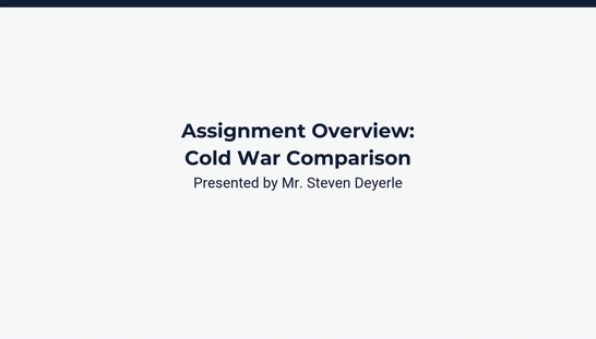 Assignment Instructions: Cold War Comparison