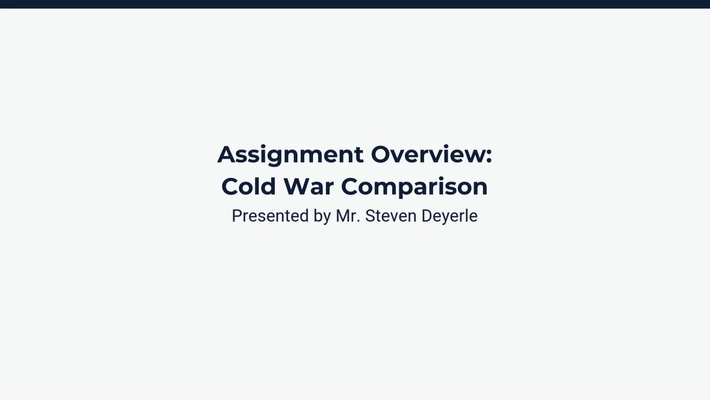 Assignment Instructions: Cold War Comparison