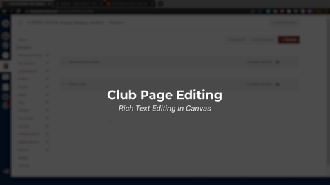 Thumbnail for Club Page Editing