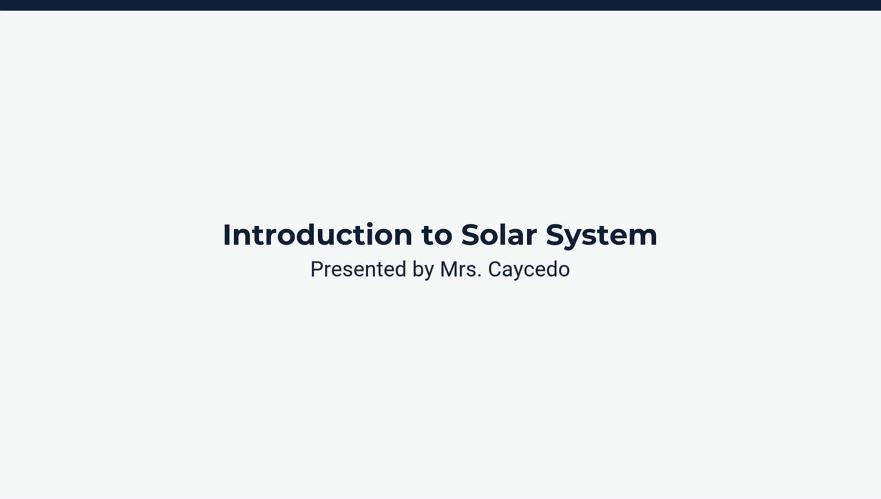 Introduction to Solar System