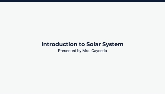 Introduction to Solar System