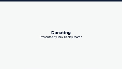 Thumbnail for Lesson 3: Donating