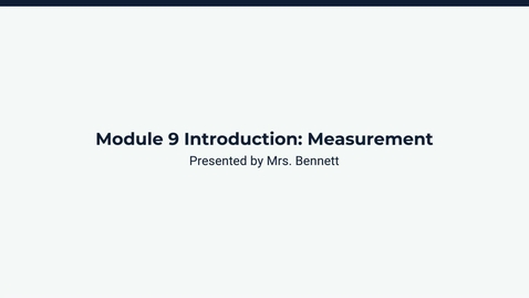 Thumbnail for  Introduction to Measurement