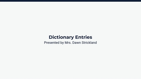 Thumbnail for Lesson: Introduction to the Dictionary and the Thesaurus