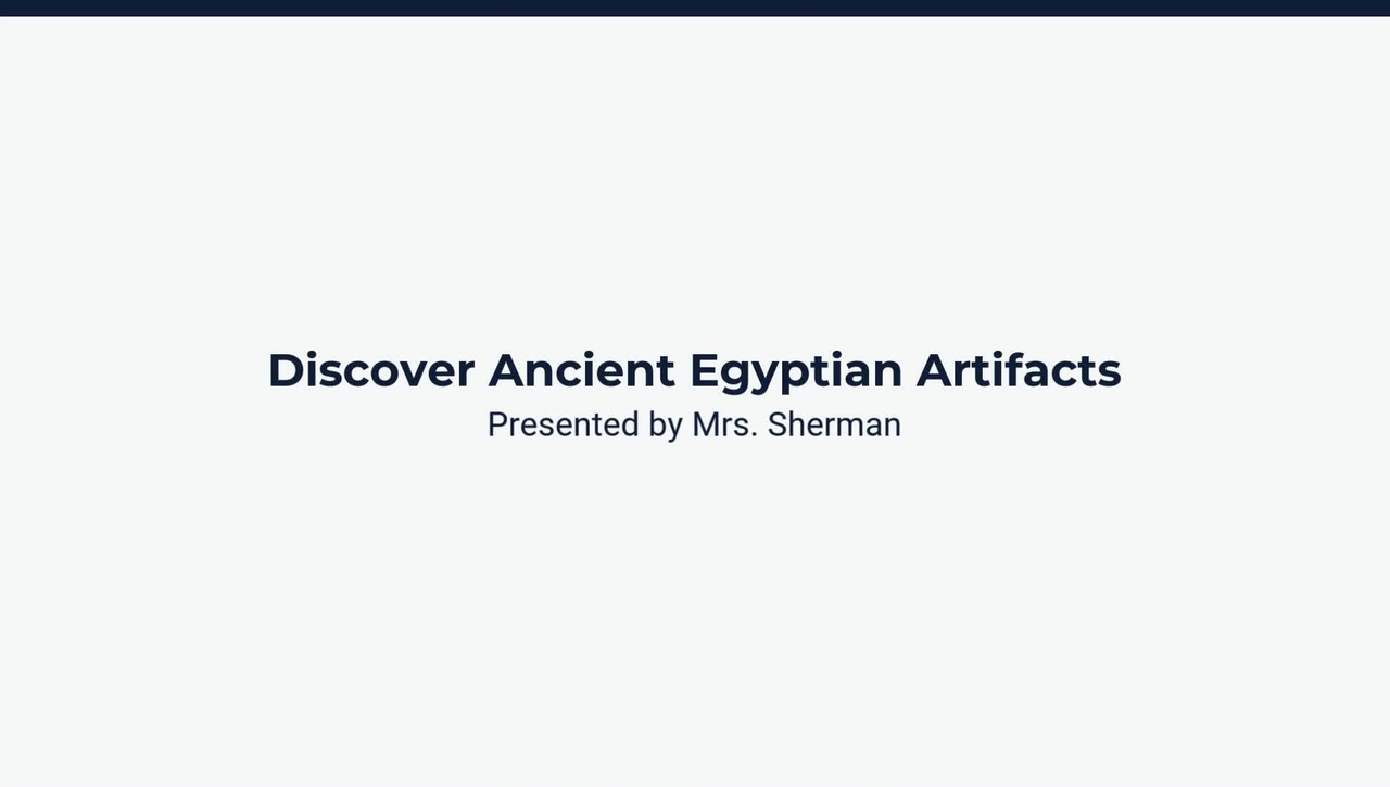 Lesson 3: Egypt's Artifacts