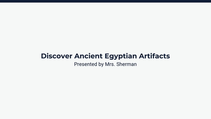 Lesson 3: Egypt's Artifacts