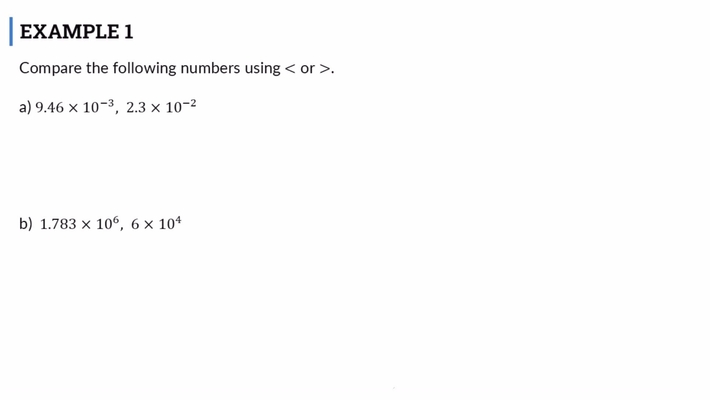 Lesson: Comparing Numbers in Scientific Notation (Segment 1)