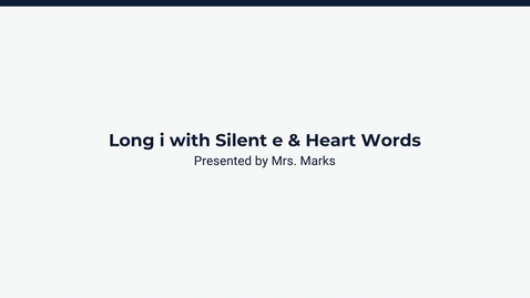 Thumbnail for Lesson 2: I_E words