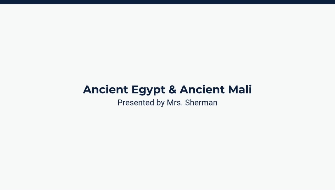 Lesson 3: Comparing Ancient Egypt and Mali's Arts and Architecture