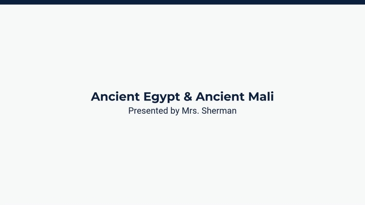 Lesson 3: Comparing Ancient Egypt and Mali's Arts and Architecture
