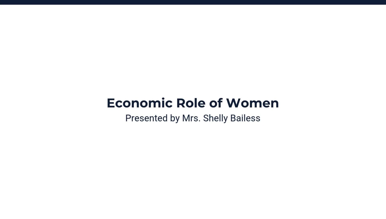 Economic Role of Women