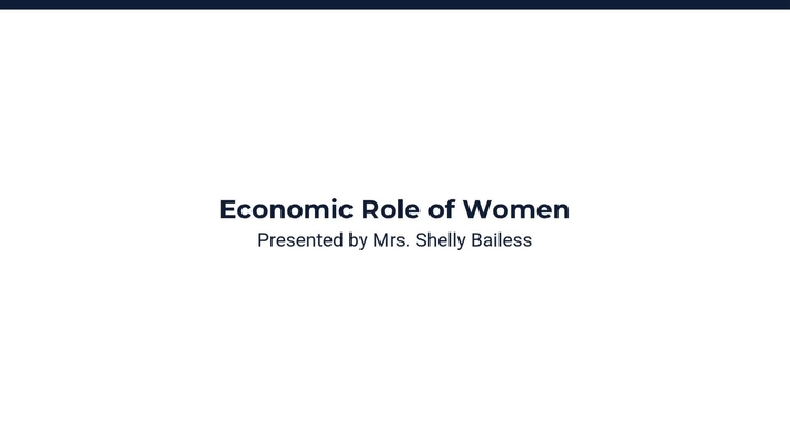 Economic Role of Women