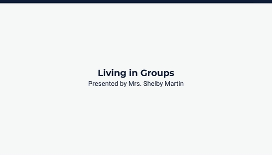 Lesson 4: Living in Groups