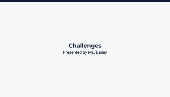 Lesson 1: Challenges