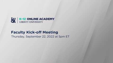 Thumbnail for Faculty Kick-off Meeting - September 2022