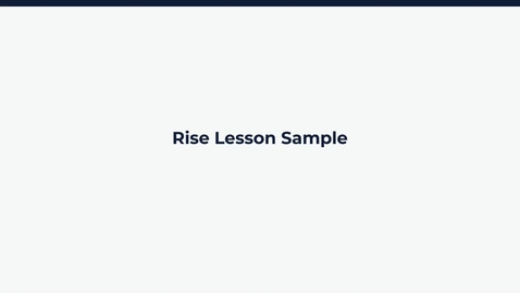 Thumbnail for Rise Lesson Sample
