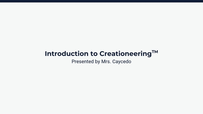 Introduction to Creationeering
