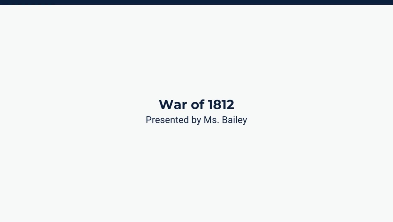Lesson 3: War of 1812