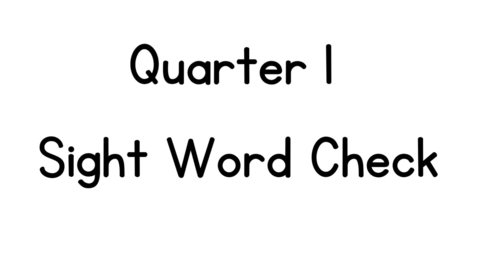 Thumbnail for Assignment: Sight Word Submission