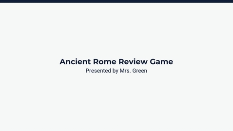 Thumbnail for Lesson 1: Ancient Rome Review Part 1