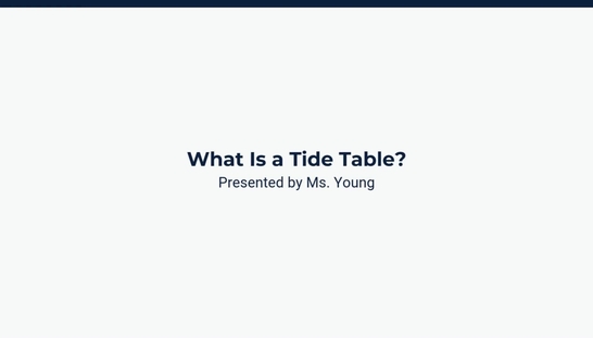 Lesson 2: What Is a Tide Table?