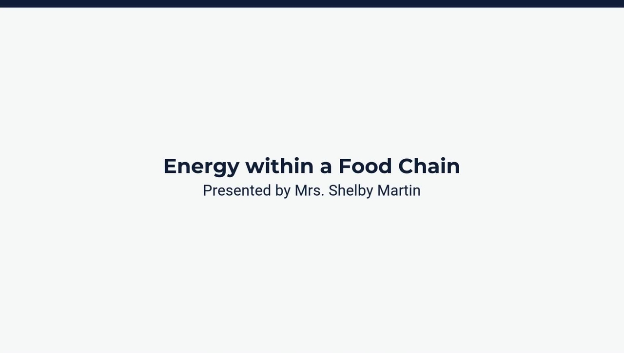 Lesson 2: Energy Within a Food Chain