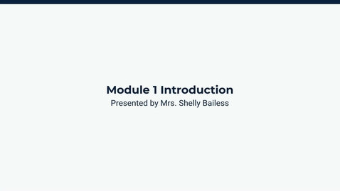 Thumbnail for Module 1 Introduction