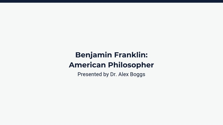 Benjamin Franklin American Philosopher