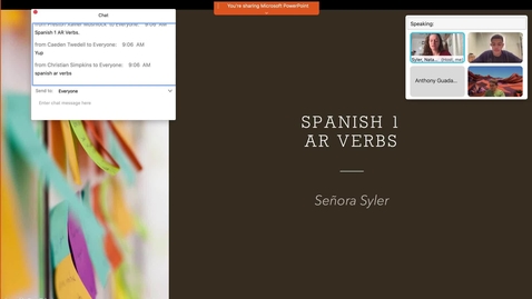 Thumbnail for Spanish 1 AR Verbs