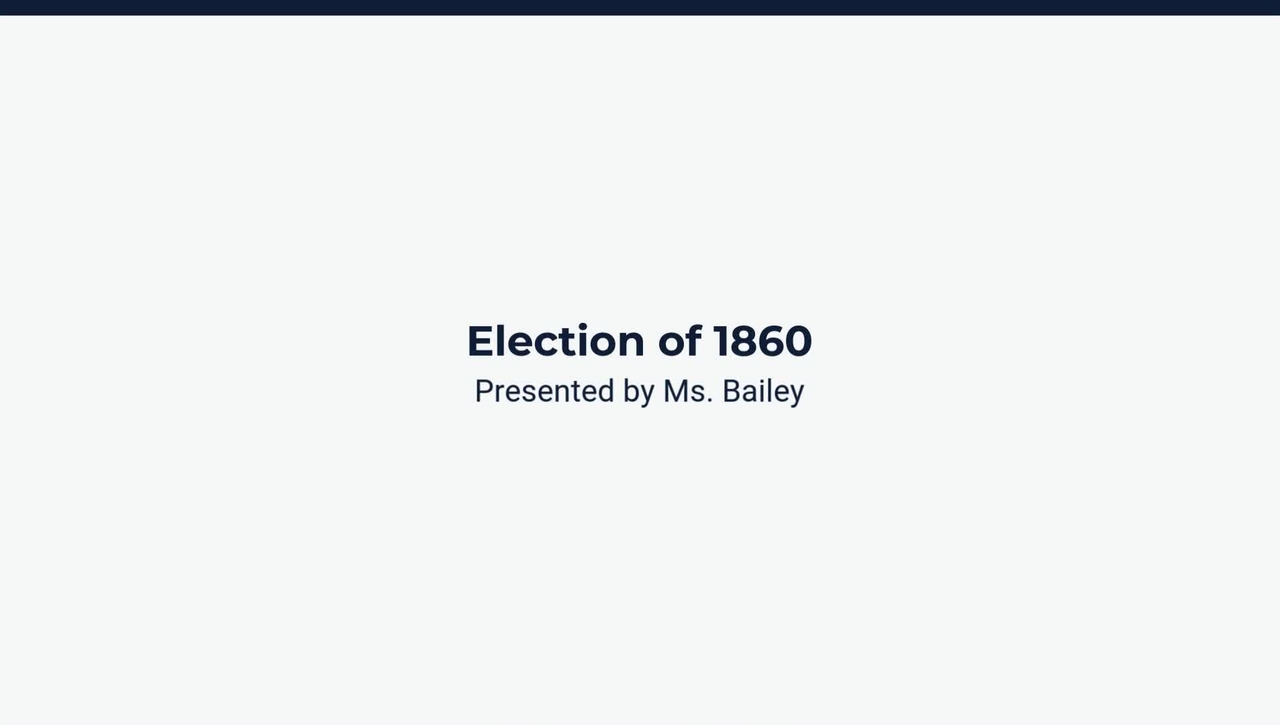 Lesson 1: Election of 1860