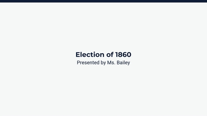 Lesson 1: Election of 1860
