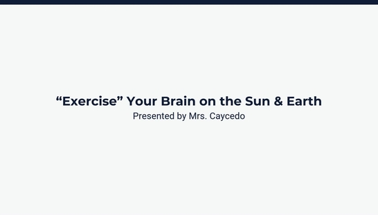 Lesson 2: Sun & Earth Review