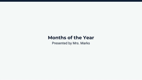 Thumbnail for Lesson 1: Months of the Year